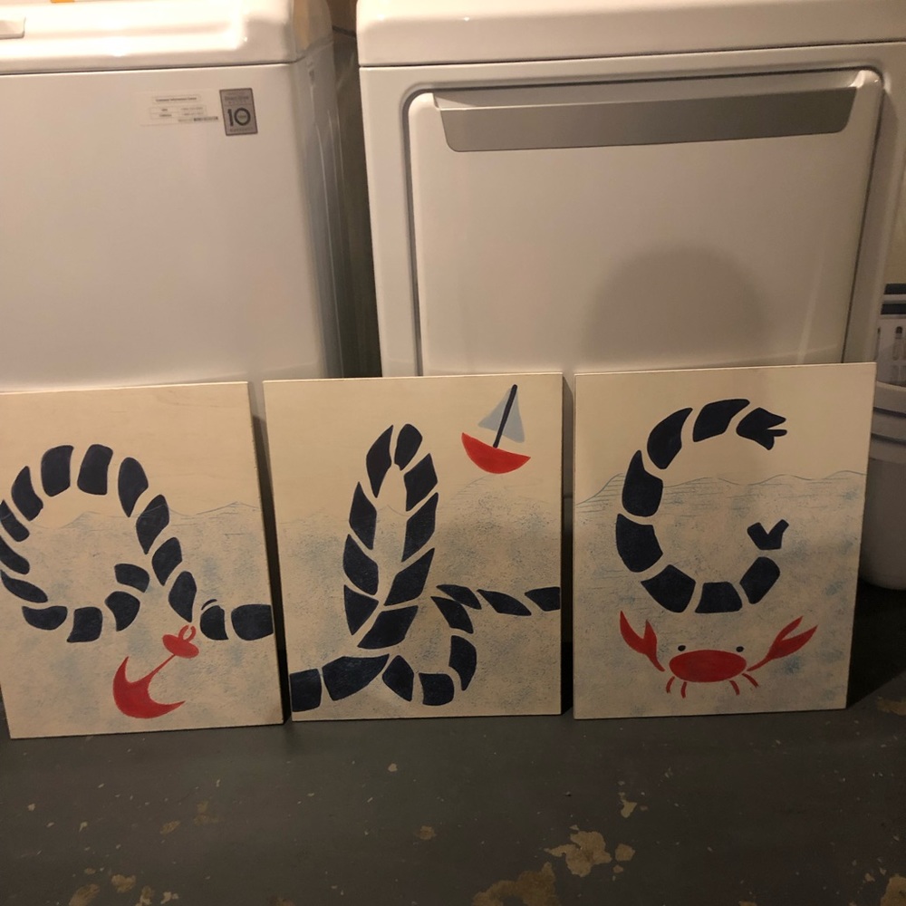 Great used condition nautical ABC paintings